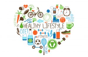 Healthy Lifestyle Diet and Fitness Heart sign