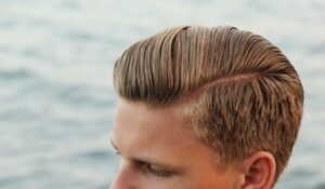 Slicked back hair